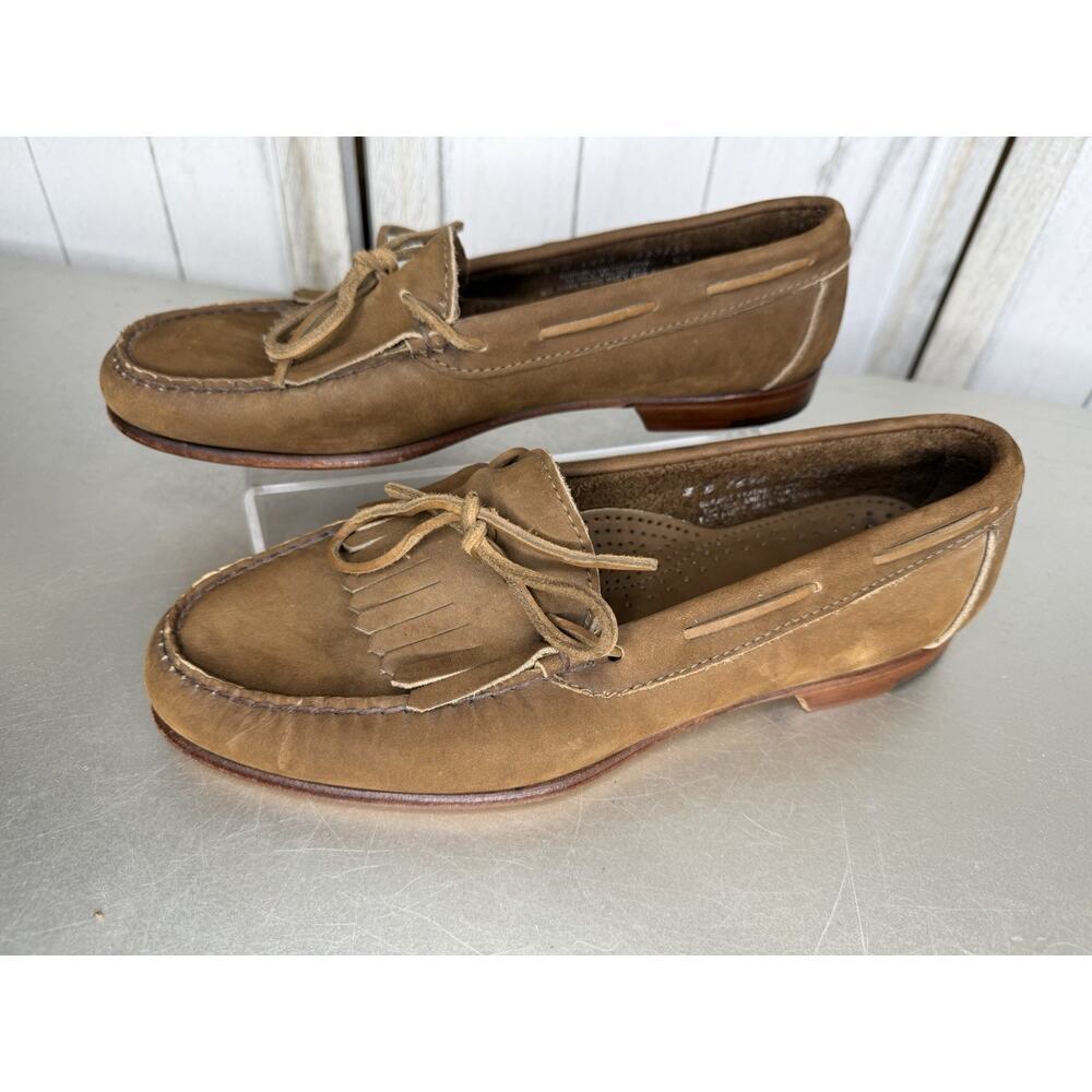 GH BASS Tassel Weejun Penny Loafer Tan Brown Suede Men's 8 Women’s 9/9.5